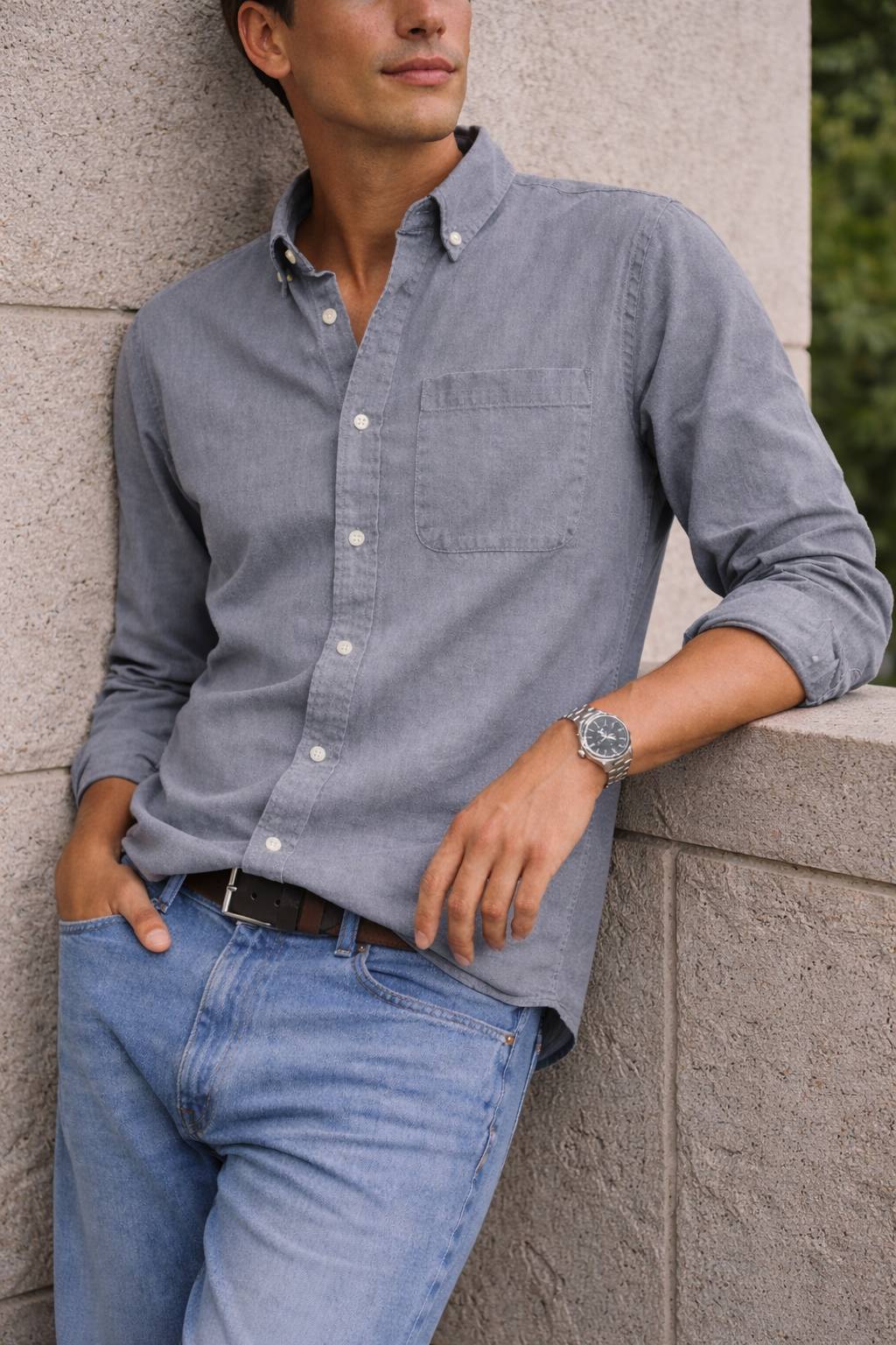 Men’s Cotton Button Down Shirt Everyday Smart Casual 4