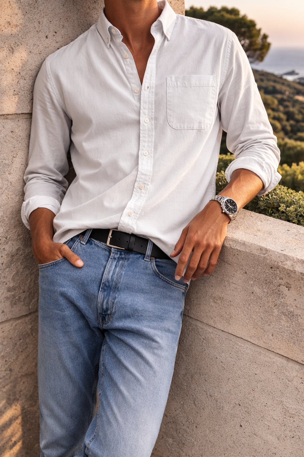 Men’s Cotton Button Down Shirt Everyday Smart Casual 7