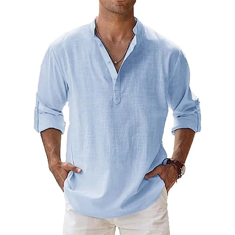 Men’s Cotton Linen Shirt – Lightweight Breathable Comfortable Stylish Casual Everyday Summer Wear 3
