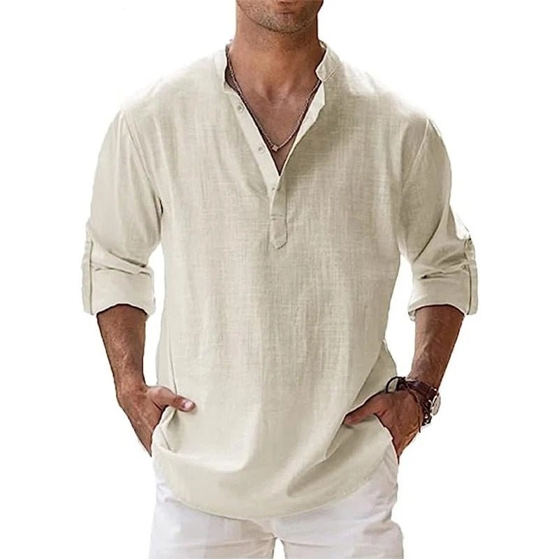 Men’s Cotton Linen Shirt – Lightweight Breathable Comfortable Stylish Casual Everyday Summer Wear 6