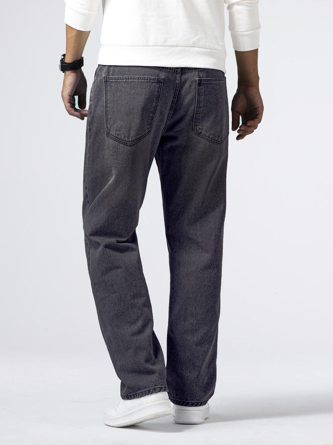 Men’s Denim Jeans Straight Leg Washed Blue Everyday Fit 5