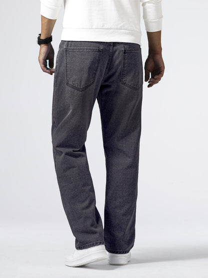 Men’s Denim Jeans Straight Leg Washed Blue Everyday Fit 5