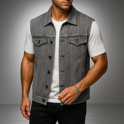 Men's Denim Vest - Stylish and Versatile Outerwear 1