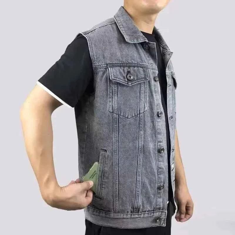Men's Denim Vest - Stylish and Versatile Outerwear 4