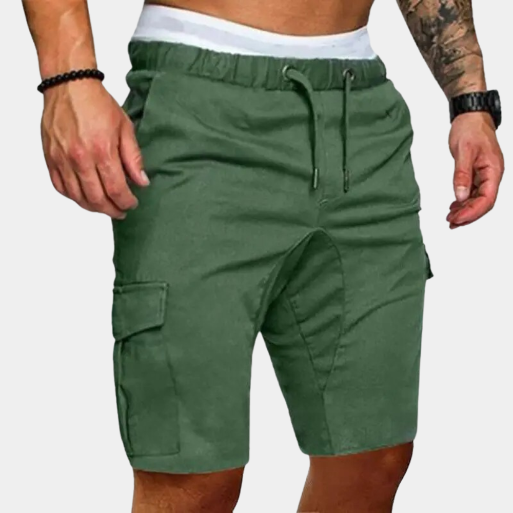 Men’s Drawstring Cargo Shorts Relaxed Fit Utility Summer Wear 3