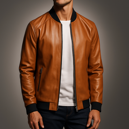 Men's Leather Coat - Stylish and Durable Outerwear 1