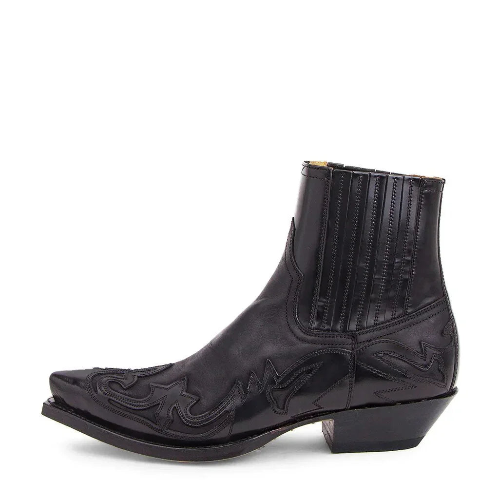 Men’s Leather Cowboy Boots Pointed Toe Western Ankle Style 0