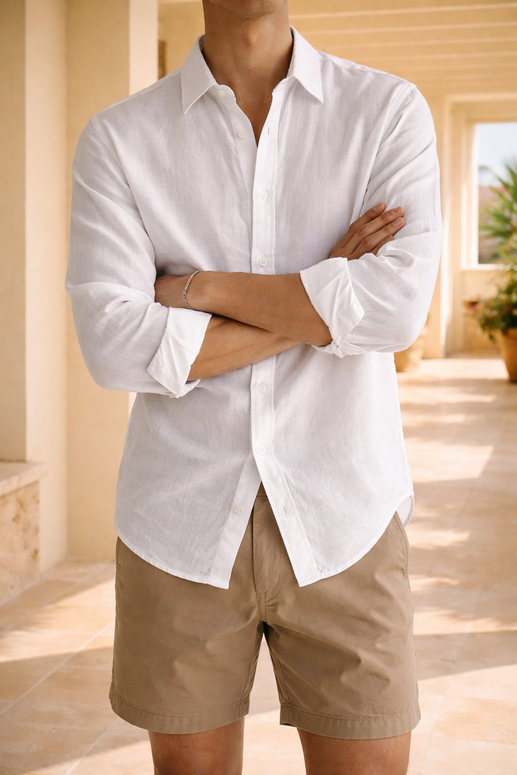 Men’s Linen Button Shirt Relaxed Smart Casual Style 2