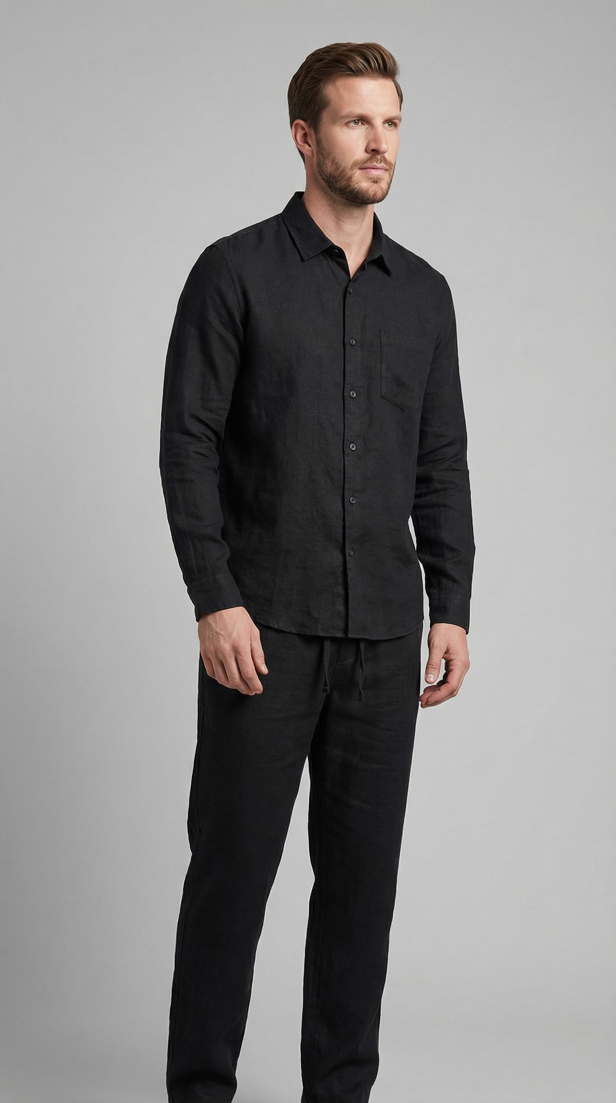 Men’s Linen Co-Ord Set Relaxed Shirt Trousers Outfit 2