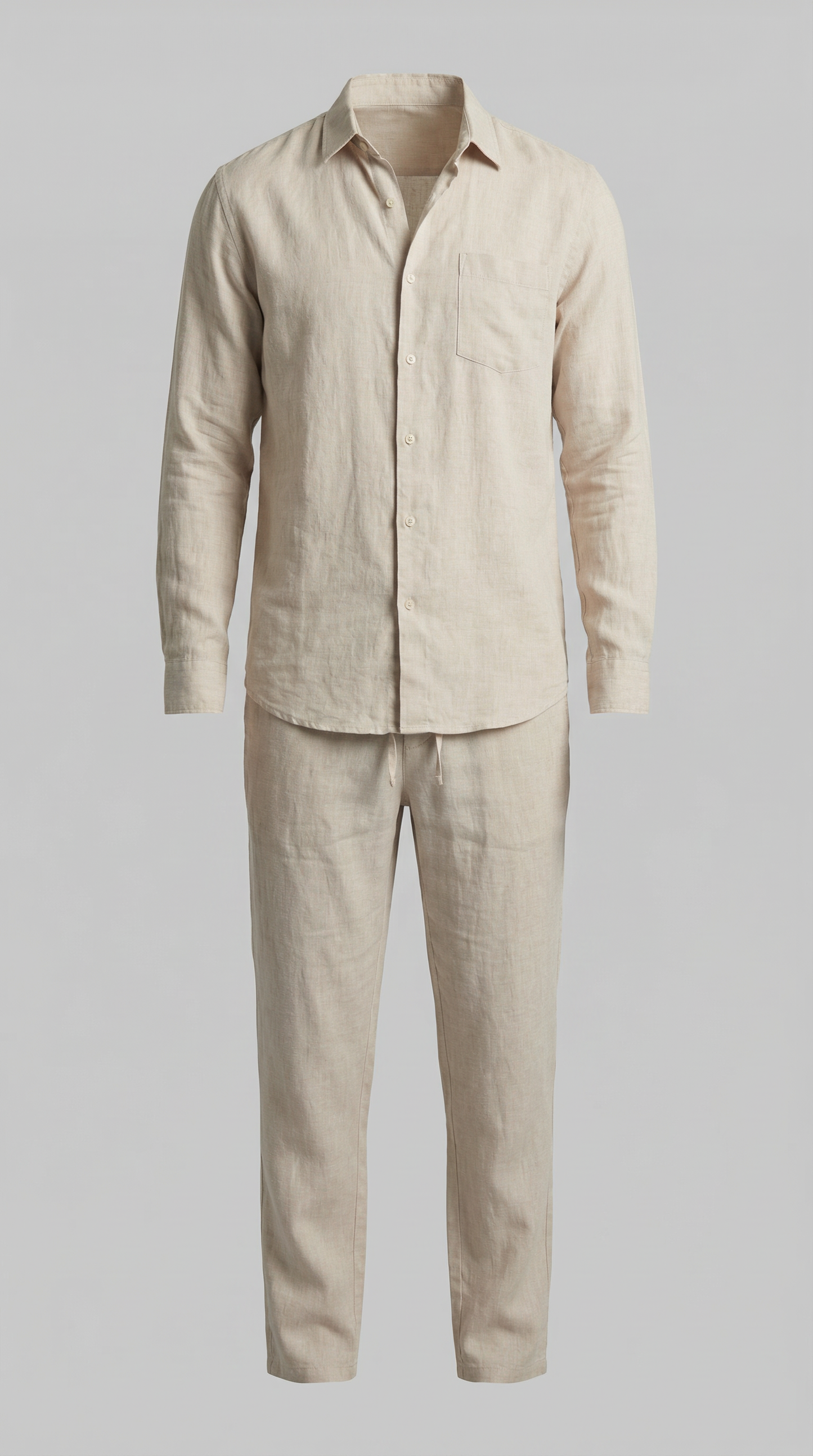 Men’s Linen Co-Ord Set Relaxed Shirt Trousers Outfit 7