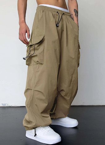 Men's Loose Fit Wide Leg Cargo Pants 0