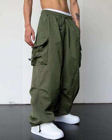 Men's Loose Fit Wide Leg Cargo Pants 2