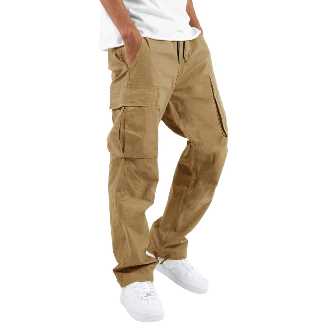 Men’s Relaxed Cargo Trousers Multi Pocket Streetwear Utility Pants 10