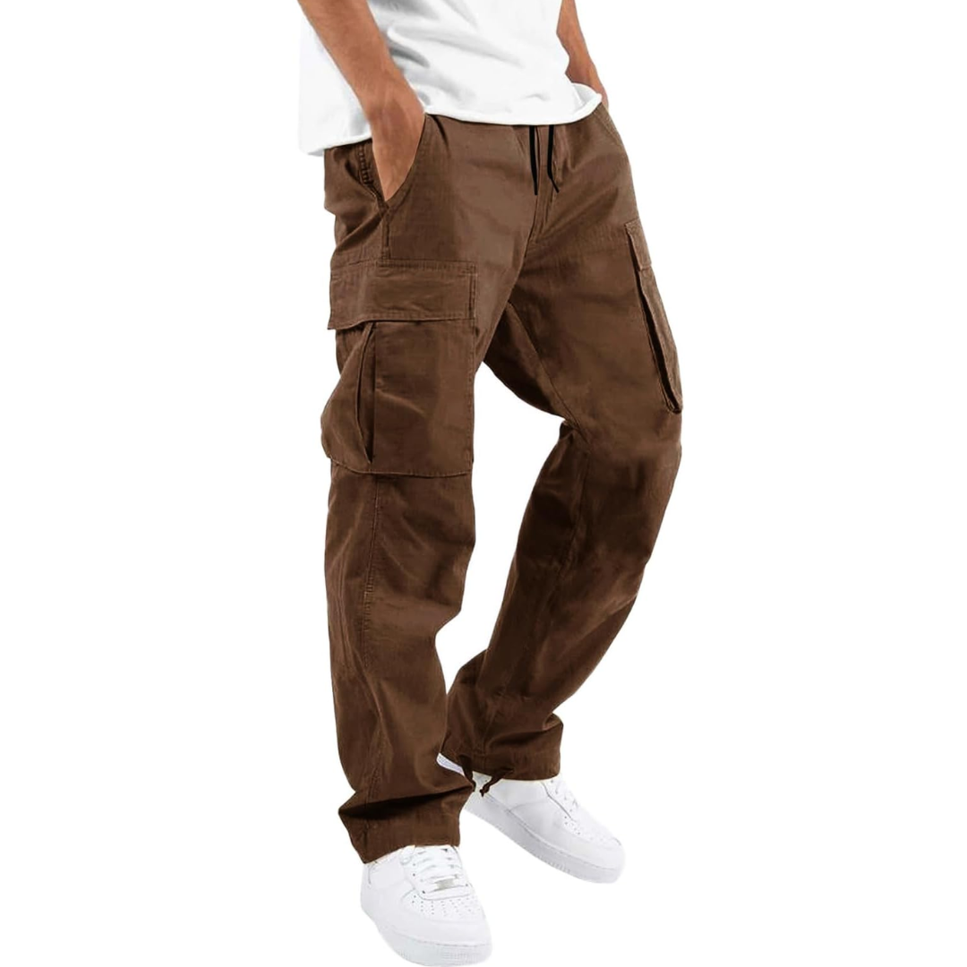 Men’s Relaxed Cargo Trousers Multi Pocket Streetwear Utility Pants 6