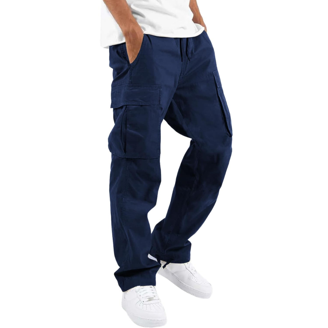 Men’s Relaxed Cargo Trousers Multi Pocket Streetwear Utility Pants 9