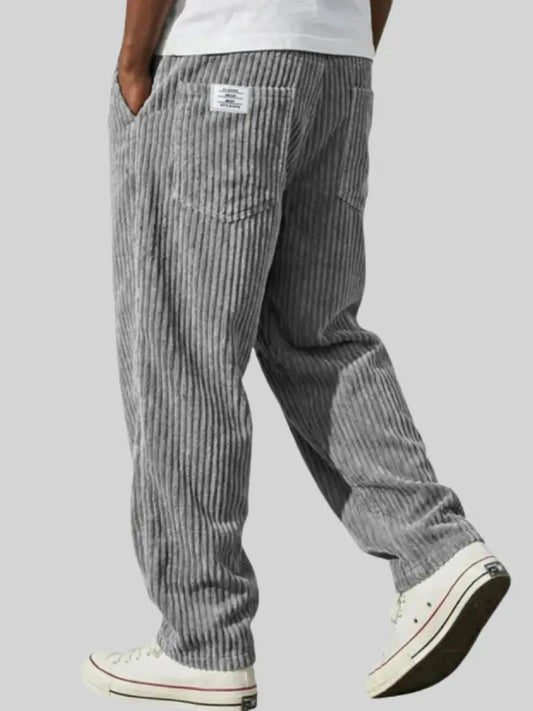 Men’s Relaxed Corduroy Trousers Drawstring Everyday Fit 0