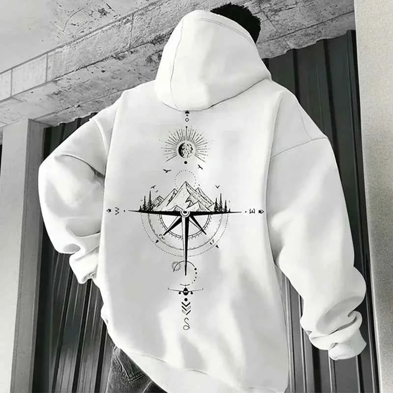 Men's Retro Compass Graphic Hoodie 1