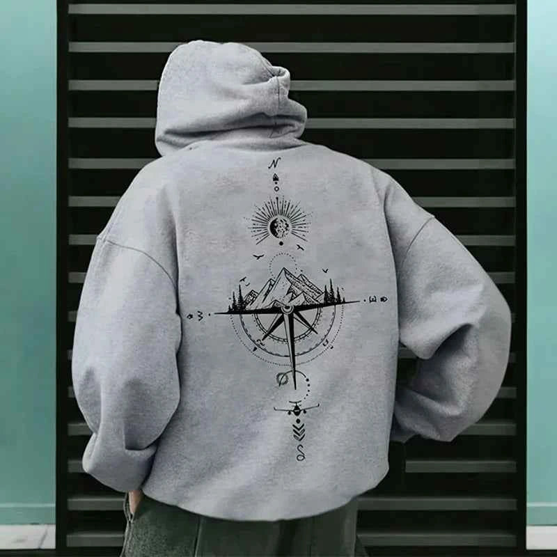 Men's Retro Compass Graphic Hoodie 2