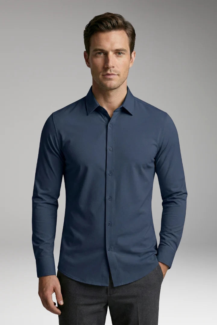 Men's Shirt with Button Placket and Slim Fit 10