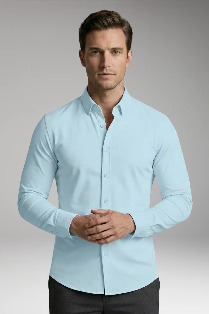 Men's Shirt with Button Placket and Slim Fit 11