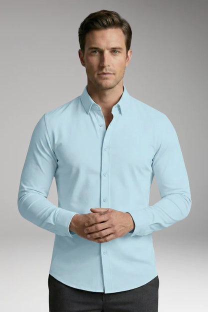 Men's Shirt with Button Placket and Slim Fit 11