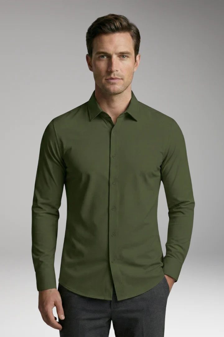 Men's Shirt with Button Placket and Slim Fit 13