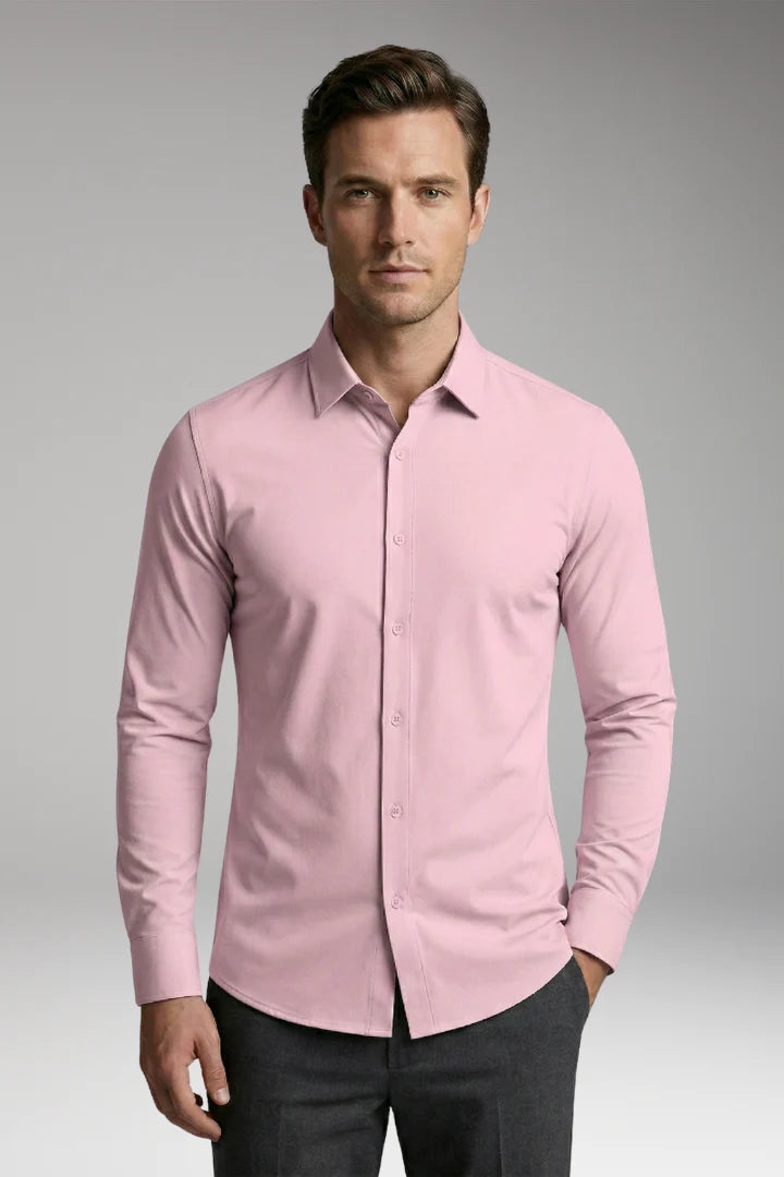 Men's Shirt with Button Placket and Slim Fit 14