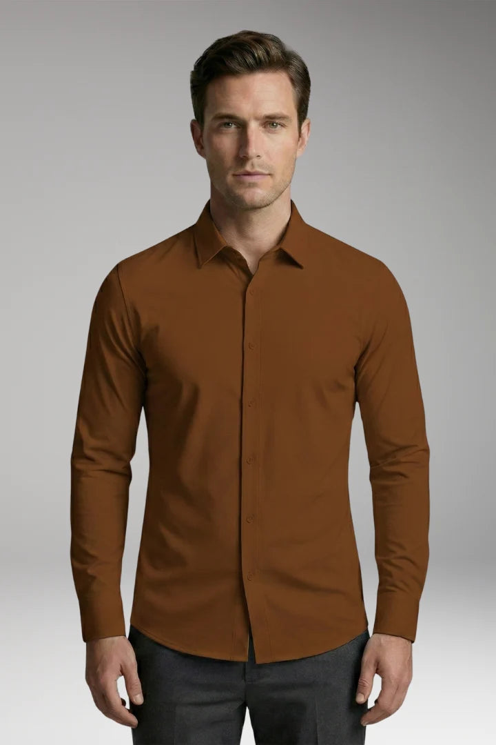 Men's Shirt with Button Placket and Slim Fit 15