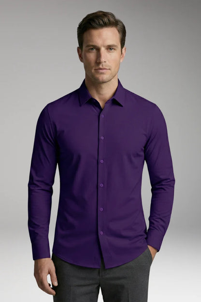 Men's Shirt with Button Placket and Slim Fit 16