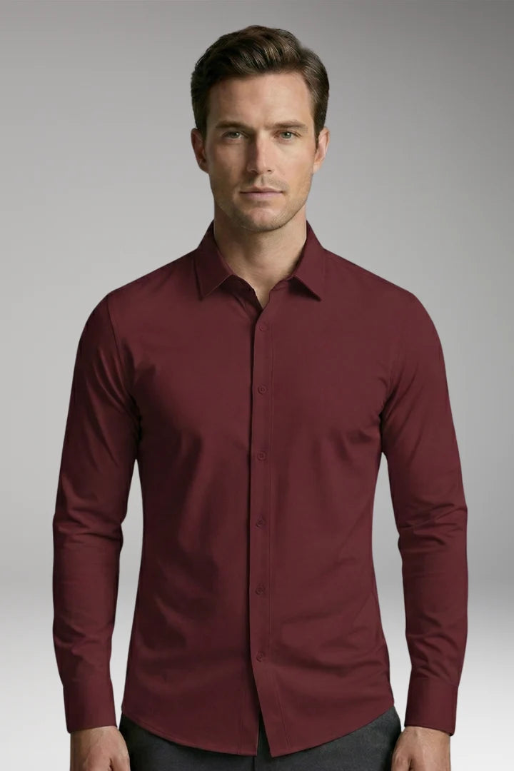 Men's Shirt with Button Placket and Slim Fit 17
