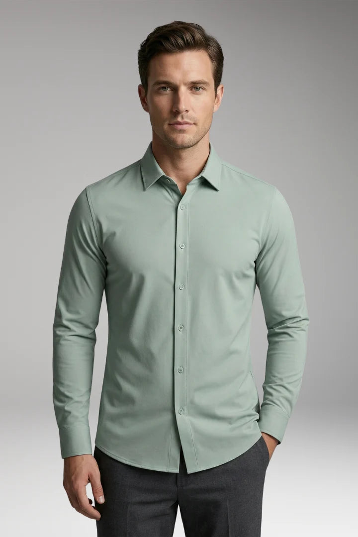 Men's Shirt with Button Placket and Slim Fit 2