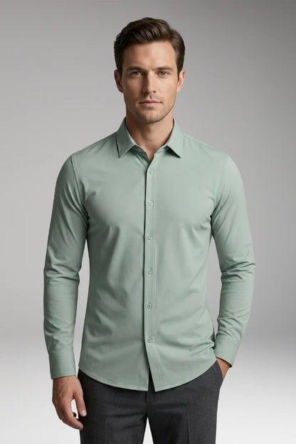 Men's Shirt with Button Placket and Slim Fit 2