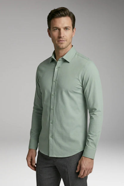 Men's Shirt with Button Placket and Slim Fit 4
