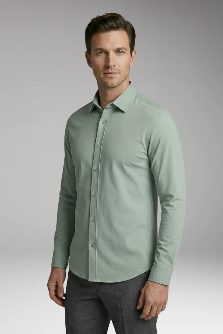 Men's Shirt with Button Placket and Slim Fit 5