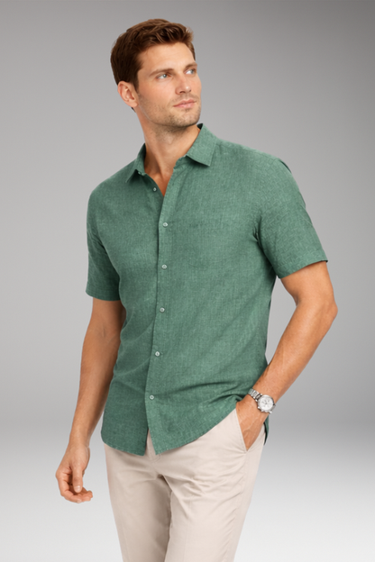 Men's Shirt with Classic Collar and Button Placket 2