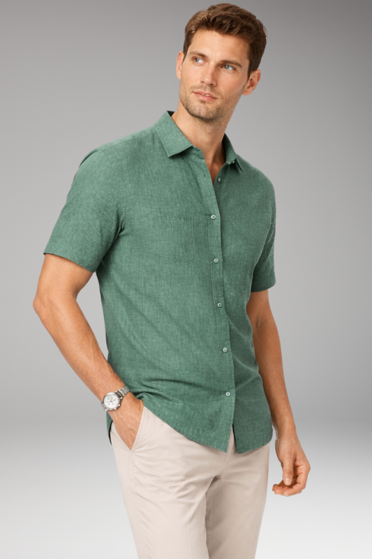 Men's Shirt with Classic Collar and Button Placket 4