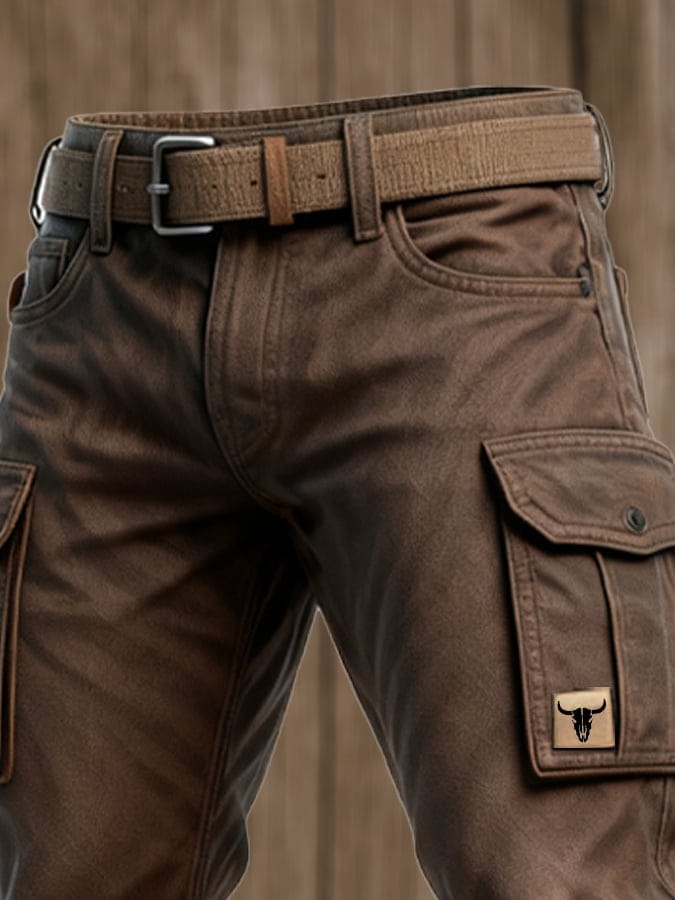 Men’s Slim Fit Cargo Trousers Utility Pocket Streetwear Style 4