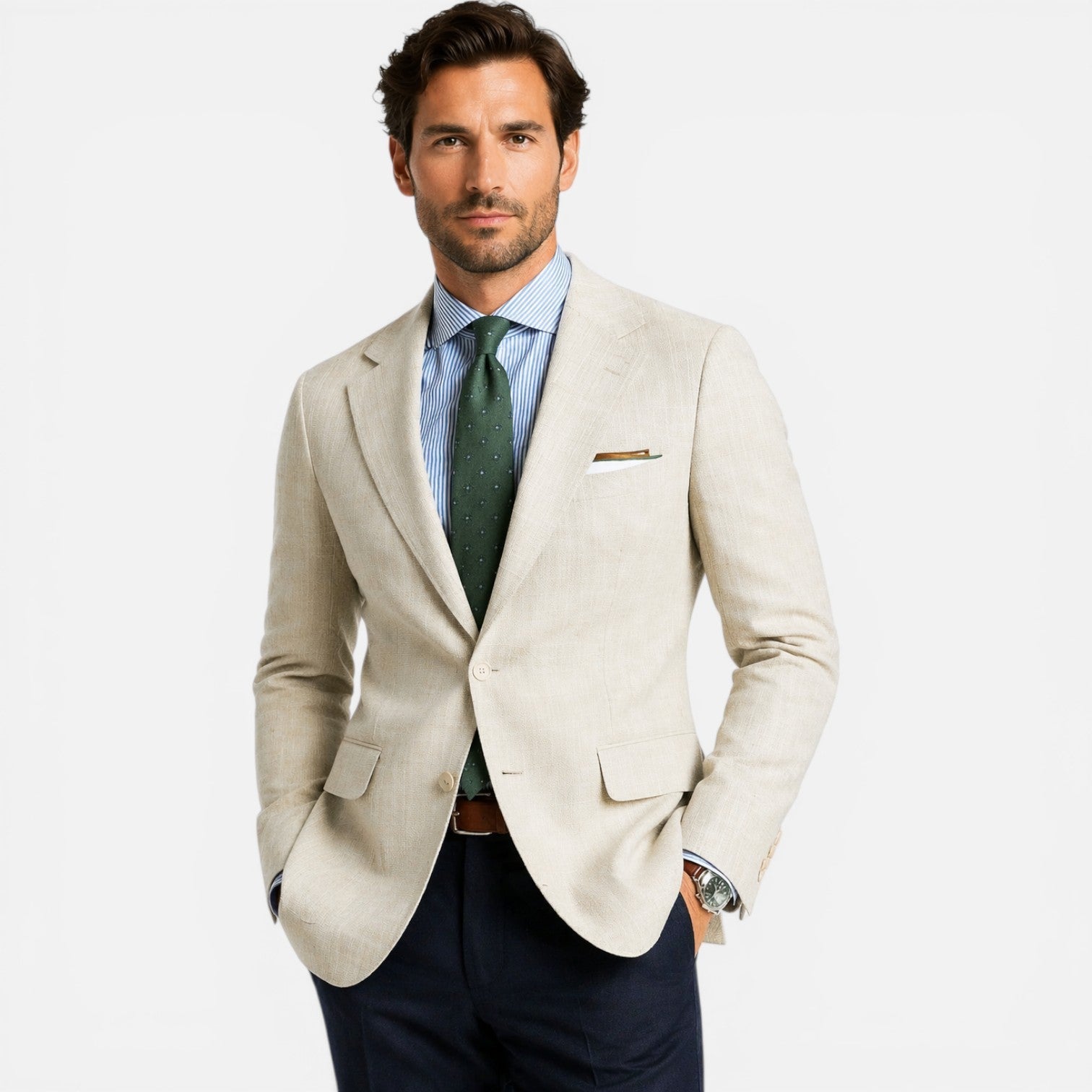 Men’s Slim Fit Linen Smart Casual Summer Blazer 0