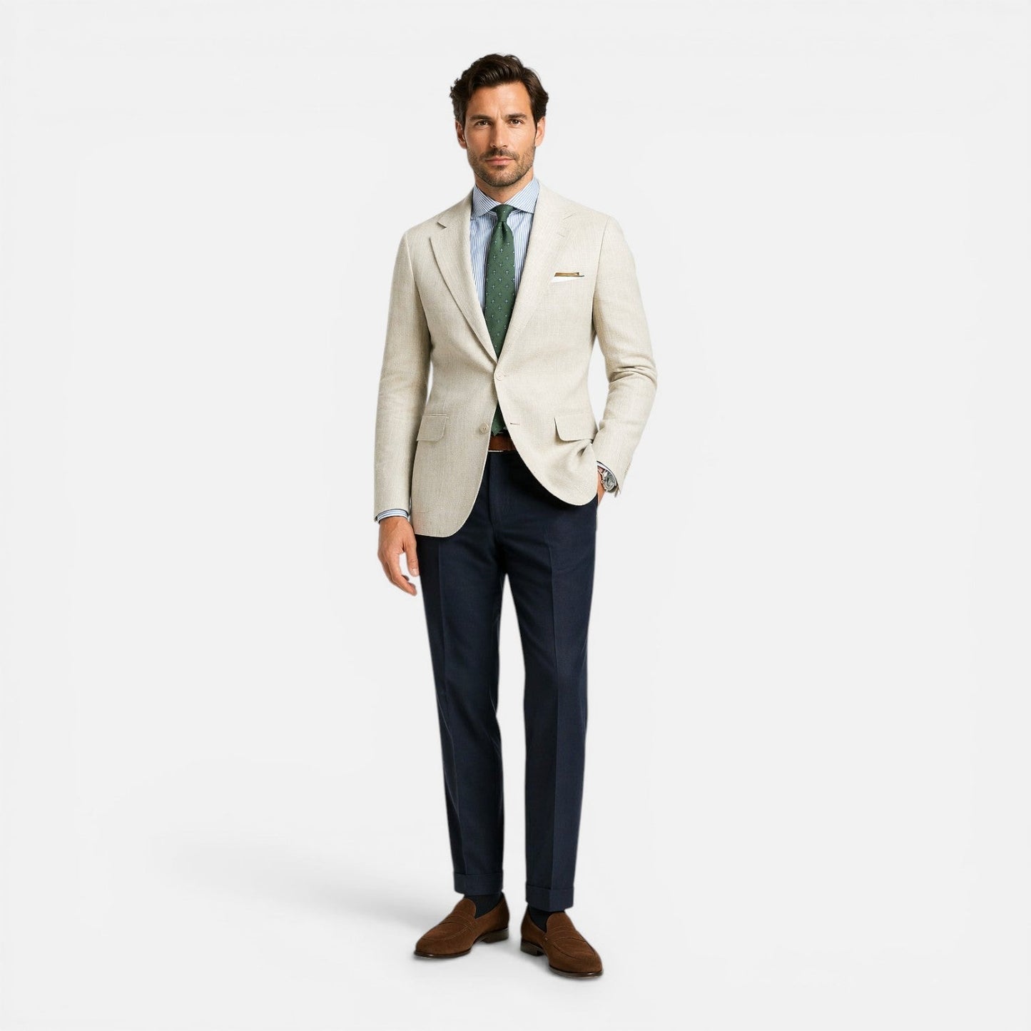 Men’s Slim Fit Linen Smart Casual Summer Blazer 2