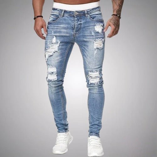 Men’s Stretch Ripped Jeans – Slim Fit Comfortable Stylish Durable Casual Everyday Denim 1