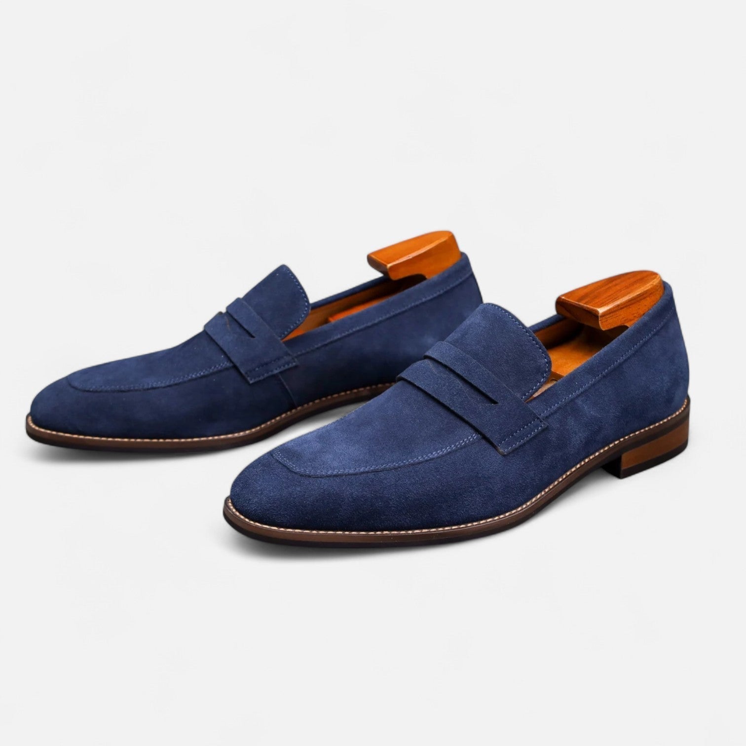 Men’s Suede Penny Loafers Classic Smart Slip-On Shoes 1