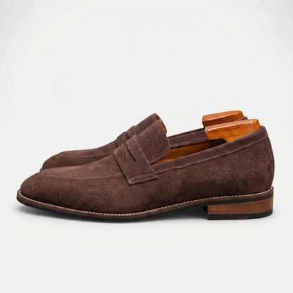 Men’s Suede Penny Loafers Classic Smart Slip-On Shoes 4