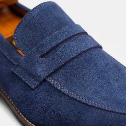 Men’s Suede Penny Loafers Classic Smart Slip-On Shoes 7