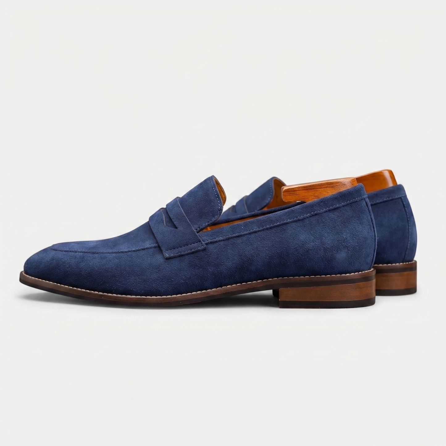 Men’s Suede Penny Loafers Classic Smart Slip-On Shoes 8