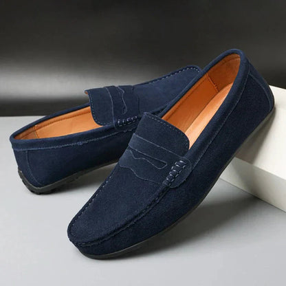Men’s Suede Penny Loafers Refined Slip-On Casual Shoes 0