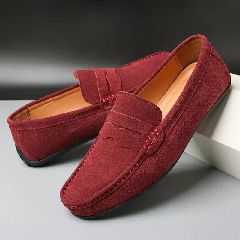 Men’s Suede Penny Loafers Refined Slip-On Casual Shoes 1