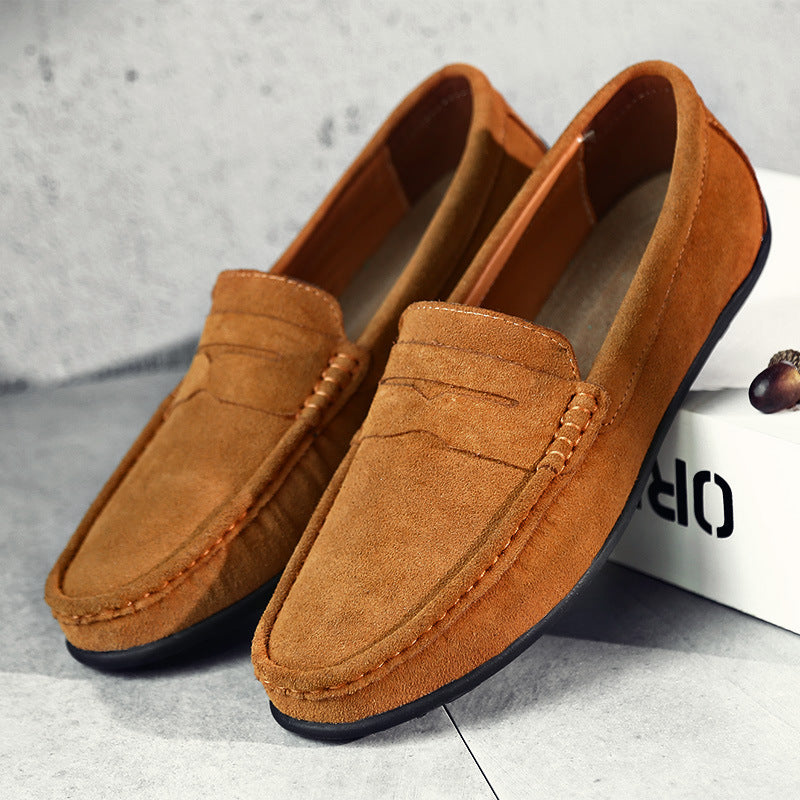 Men’s Suede Penny Loafers Refined Slip-On Casual Shoes 10
