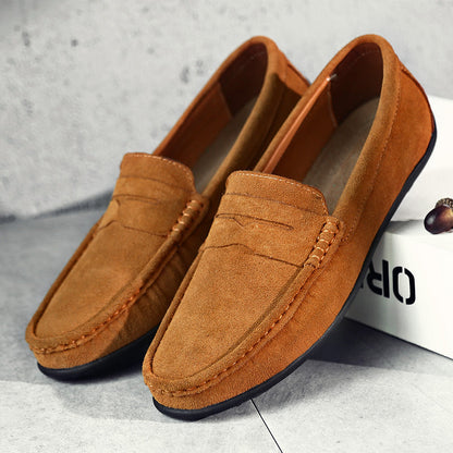 Men’s Suede Penny Loafers Refined Slip-On Casual Shoes 10