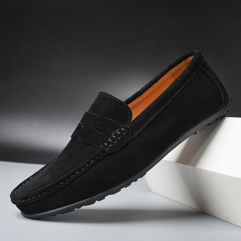 Men’s Suede Penny Loafers Refined Slip-On Casual Shoes 4
