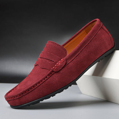 Men’s Suede Penny Loafers Refined Slip-On Casual Shoes 5